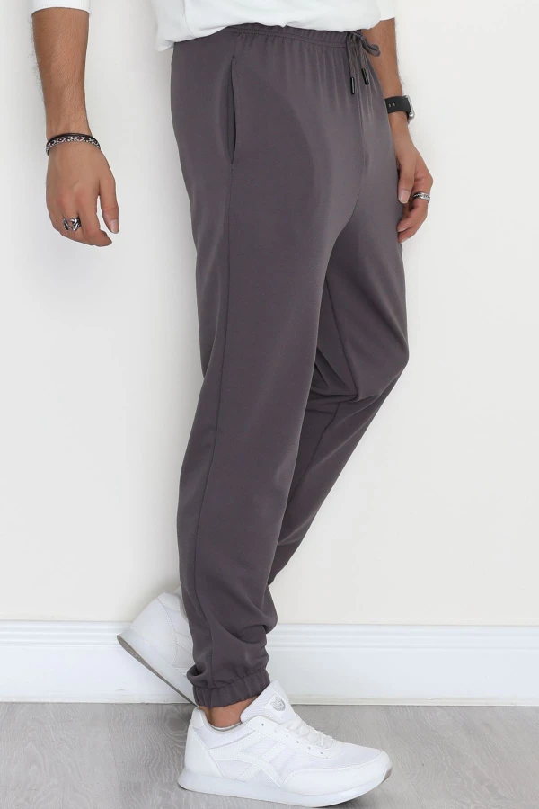 Zra Krep Likralı Paça Lastikli Erkek Günlük Pantolon Antrasit - 42591.1837.