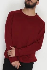 3 İplik Şardonsuz Erkek Sweat Bordo - 42617.1878.