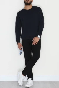 3 İplik Şardonsuz Erkek Sweat Lacivert - 42617.1878.