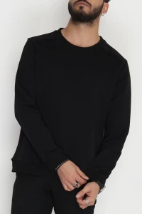 3 İplik Şardonsuz Erkek Sweat Siyah - 42617.1878.