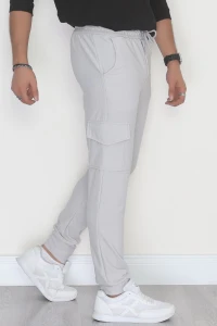 Kargo Cepli Ottoman Kumaş Erkek Eşofman Altı Gri - 42653.1937.