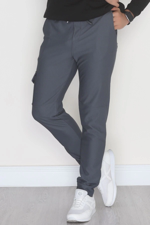 Kargo Cepli Ottoman Kumaş Erkek Eşofman Altı Antrasit - 42653.1937.