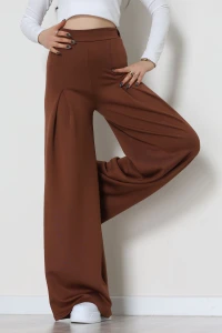 Puf Scuba Kumaş Önden Pileli Pantolon Acıkahve - 42784.1567.