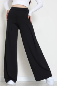 Puf Scuba Kumaş Önden Pileli Pantolon Siyah - 42784.1567.