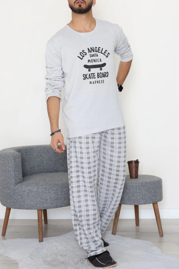 Süprem Erkek Pijama Takımı Gri - 42785.1961.