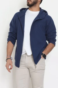 Selanik Kumaş Kapşonlu Erkek Sweat Lacivert - 42799.1567.