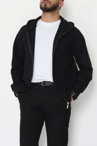 Selanik Kumaş Kapşonlu Erkek Sweat Siyah - 42799.1567.