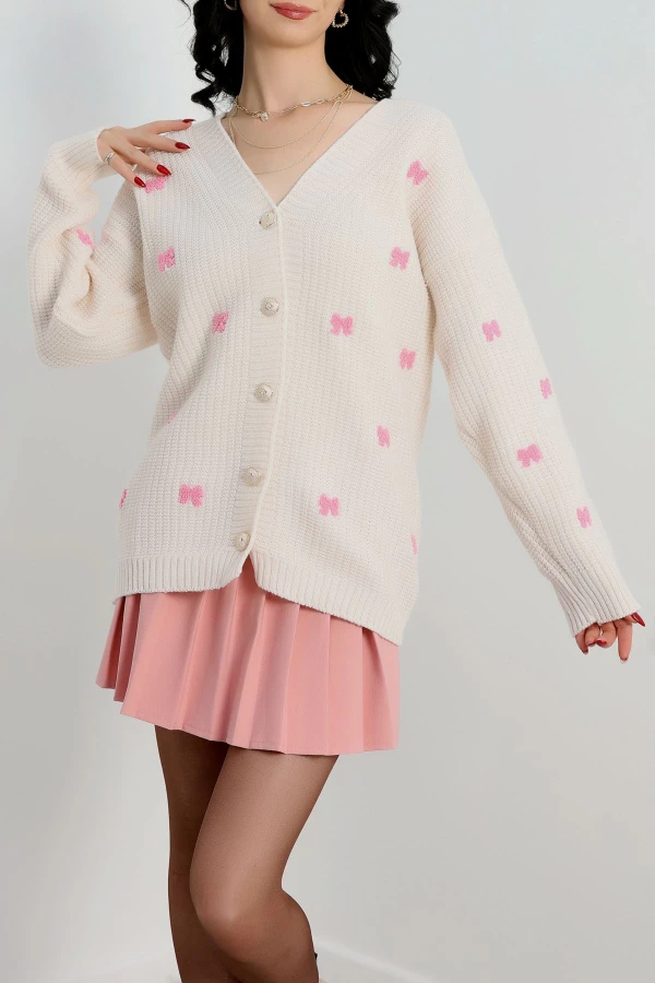 Nakışlı Hırka Lattepembe - 490.1577.