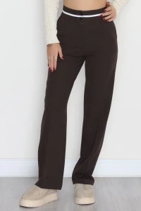 Tek Pile Ekstraforlu Palazzo Pantolon Kahverengi - 50054.1920.