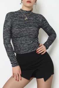 Dik Yaka Yumoş Body Siyahfüme - 50205.1723.