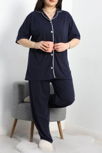 Süprem Büyük Beden Düğmeli Pijama Takımı Laci - 50717.1950.