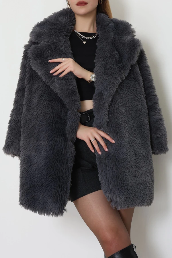 Astarlı Uzun Kürk Füme - 5076.1839.