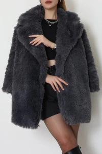 Astarlı Uzun Kürk Füme - 5076.1839.