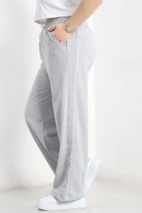 Çift Biyeli Büyük Beden Eşofman Altı Gri - 50772.1005.