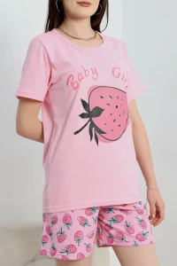 Süprem Baskılı Pijama Takım Pembeçilek - 50775.1773.