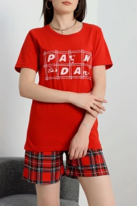 Süprem Baskılı Pijama Takım Kırmızılaci1 - 50775.1773.