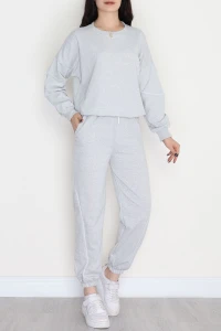 Biyeli 2 İplik Eşofman Takımı Gri - 50792.1857.