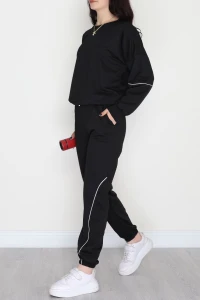 Biyeli 2 İplik Eşofman Takımı Siyah - 50792.1857.