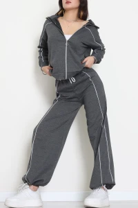 Biyeli 2 İplik Eşofman Takımı Füme - 50794.1857.