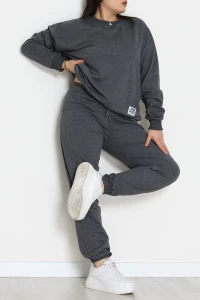 2 İplik Büyük Beden Eşofman Takımı Füme - 50795.1857.