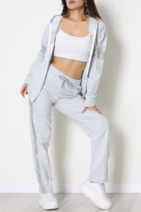 Pul Garnili 2 İplik Eşofman Takımı Gri - 50800.1857.