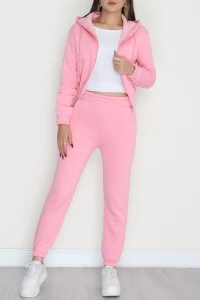 3 İplik Crop Eşofman Takımı Açıkpembe - 50913.1878.