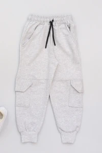 6-10 Yaş 2 İplik Kargo Eşofman Altı Gri - 50945.2066.