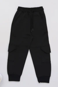 6-10 Yaş 2 İplik Kargo Eşofman Altı Siyah - 50945.2066.