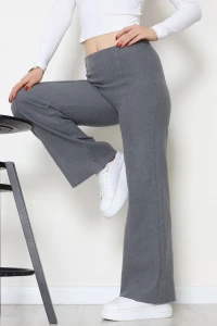 Selanik Kumaş Bel Lastikli Çımalı Pantolon Antrasit - 51226.1567.