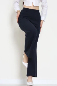 İthal Scuba Krep Likralı Yandan Fermuarlı Pantolon Lacivert - 51233.1397.