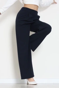 İthal Scuba Krep Lastikli Pantolon Lacivert - 51234.1397.