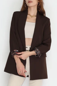 Leopar Astarlı Blazer Ceket Acıkahve - 51500.1909.