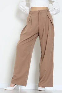 Dabıl Kumaş Pile Detaylı Pantolon Latte - 51610.683.