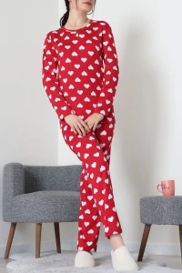 Sandy Alt Üst Aynı Pijama Takımı Bordo - 52166.1048.