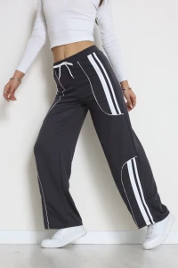 Şeritli 2 İplik Eşofman Altı Füme - 52172.1005.