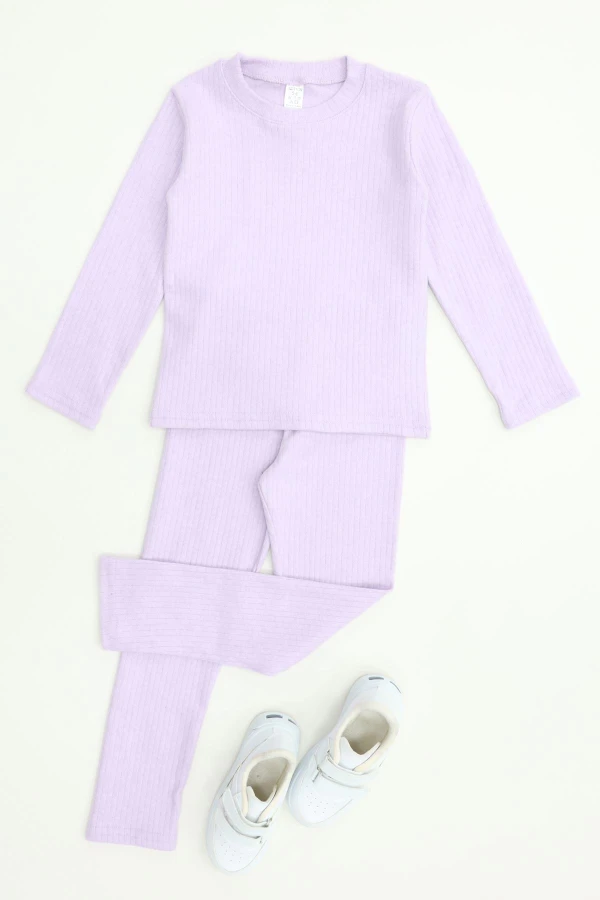 5-12 Yaş İnterlok Fitilli Takım Lila - 52181.1567.