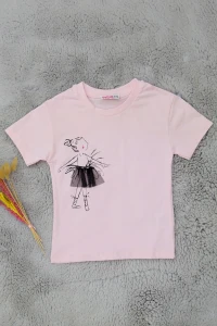 2-5 Yaş Çocuk Tişört Pudra - 5250175.1576.