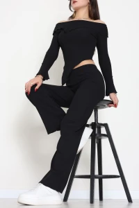 Madonna Yaka Asimetrik Kesim Takım Siyah - 55029.1567.