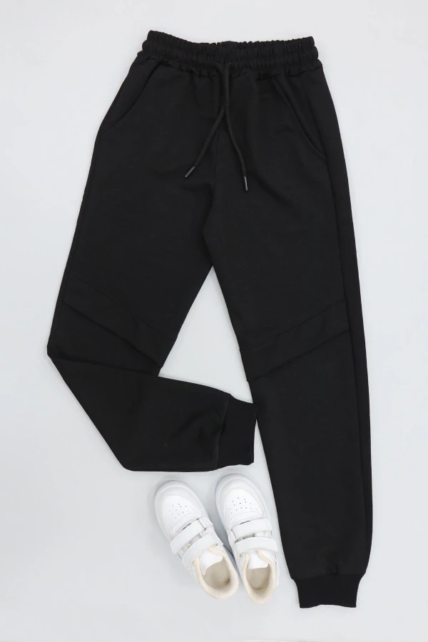 8-16 Yaş 2 İplik Eşofman Altı Siyah - 55038.2066.