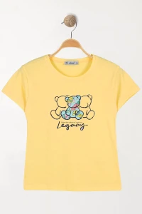 6-9 Yaş Baskılı Çocuk Tişört Sarı - 6250015.1576.