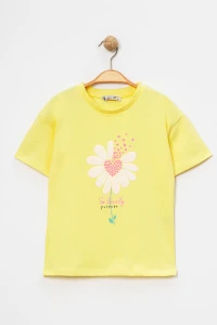 6-9 Yaş Kız Çocuk Tişört Sarı - 6254192.1576.