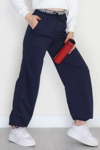 Bel Detaylı 2 İplik Eşofman Altı Lacivert - 70169.1857.