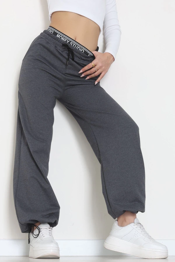 Bel Detaylı 2 İplik Eşofman Altı Antrasit - 70169.1857.