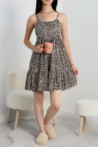 Milan Askılı Gecelik Elbise Leopar1 - 70183.1857.