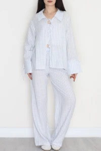 Reyon Marka Çizgili İkili Takım Mavi - 70503.1966.