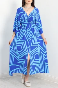 Kruvaze Yaka Desenli Elbise Sumavisi - 707.1247.