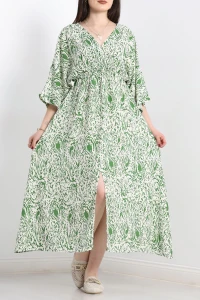 Kruvaze Yaka Desenli Elbise Ekrubenetton - 707.1247.