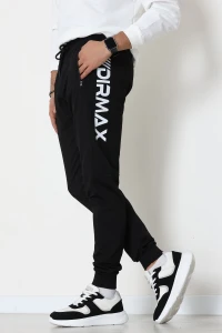 2 İplik Baskılı Cep Fermuar Detaylı Eşofman Altı Siyah - 70836.2066.