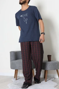 Ön Ve Arka Baskılı Süprem Erkek Pijama Takımı Laciekose - 70862.1961.
