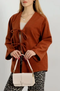 Önü Bağcıklı Kaşe Hırka Tarçın - 70995.1775.